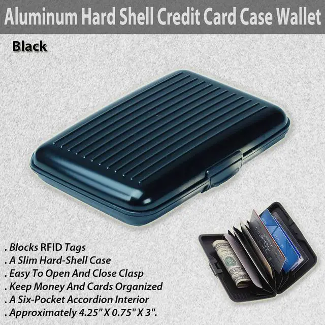 Alt view image 4 of 4 - Kole Imports Aluminum Credit Card Wallet Personal Items, 4.25" x 0.75" x 3", Black