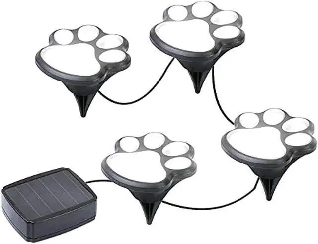 Alt view image 3 of 7 - LED SOLAR PAW PRINT LIGHTS- SET OF 4