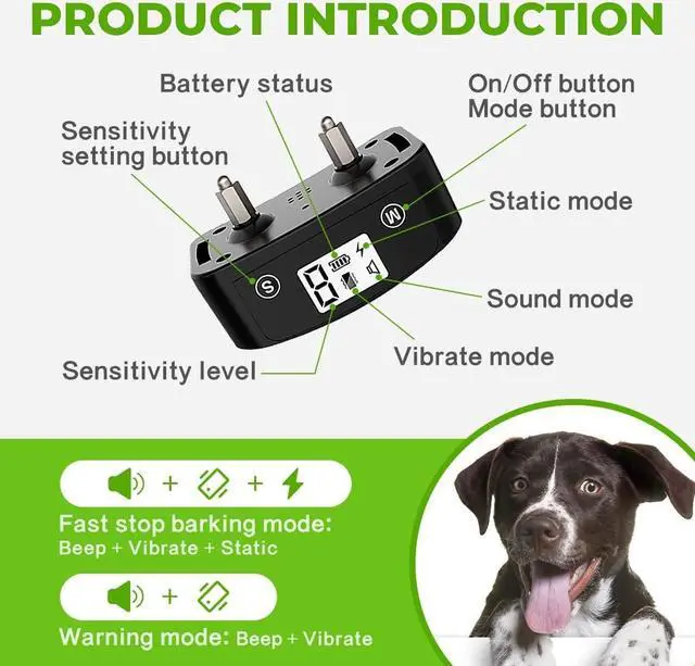 Alt view image 2 of 6 - Urbenfit Dog Rechargeable Bark Collar