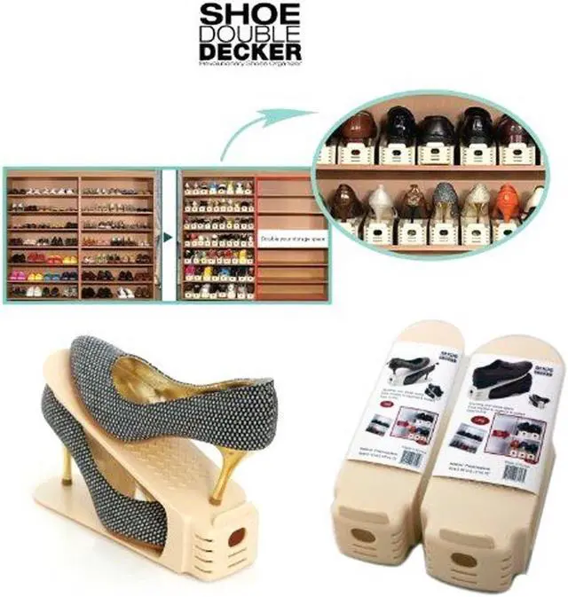 Alt view image 2 of 6 - Shoe Double Decker - Efficient Space-Saving Organizer- Single - Small