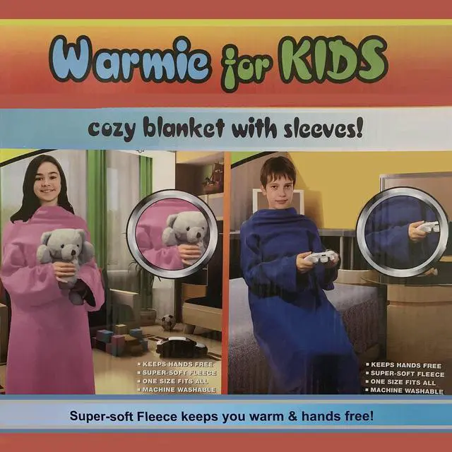Alt view image 2 of 5 - Warmie for Kids - Cozy Blank with Sleeves - Blue