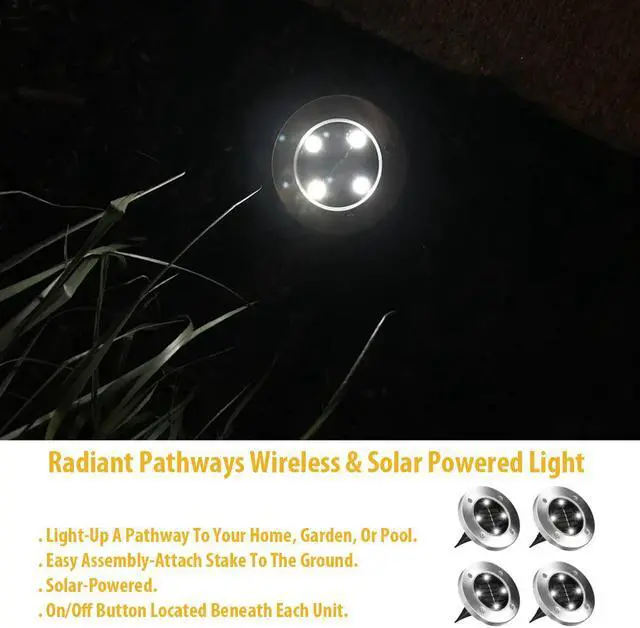 Alt view image 3 of 7 - Radiant Pathways Wireless Solar-Powered Pathway Lights  Set of 4