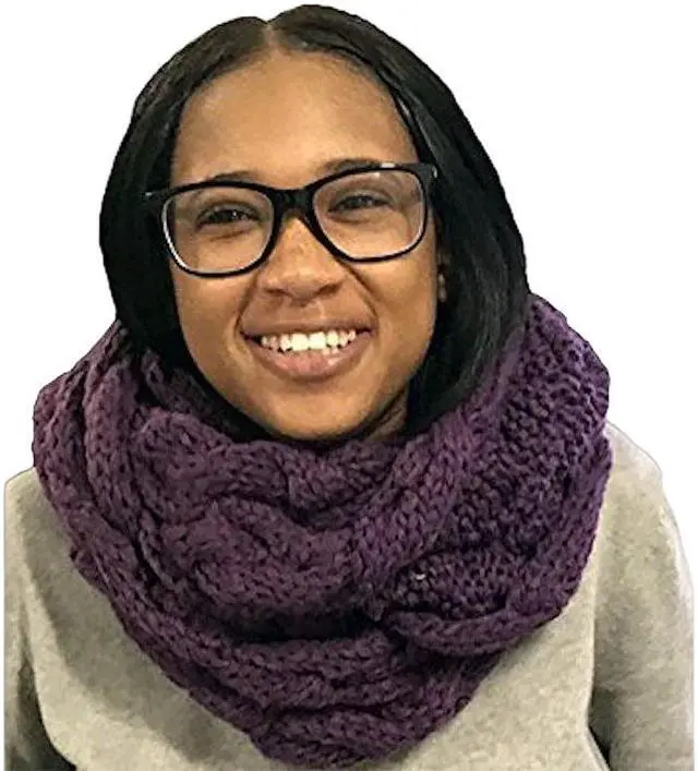 Alt view image 2 of 2 - Twist Infinity Scarf (Brown) - Luxurious Cable Knit Design for Ultimate Warmth