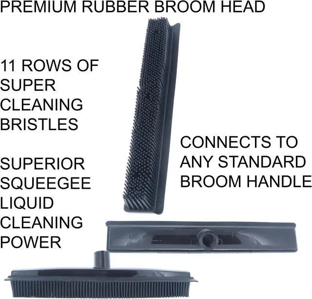 Alt view image 2 of 5 - Premium Heavy Duty Rubber Broom Head- 12'