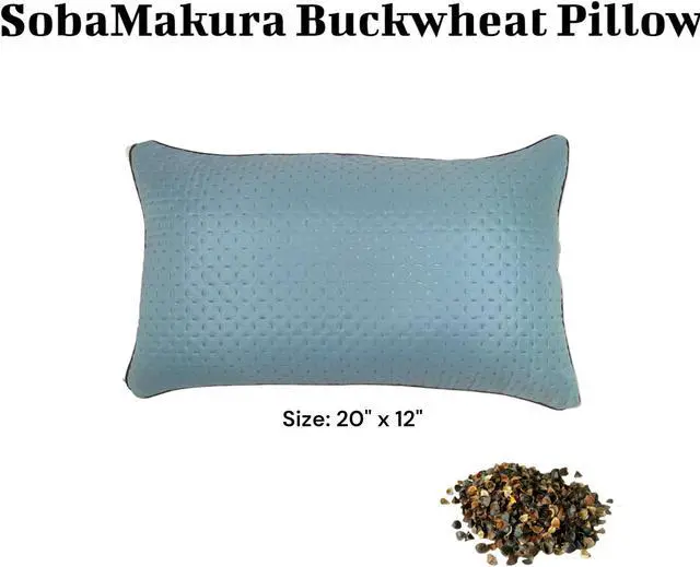 Alt view image 2 of 5 - SobaMakura Buckwheat Pillow - The Original SobaMakura Buckwheat Pillow - Blue