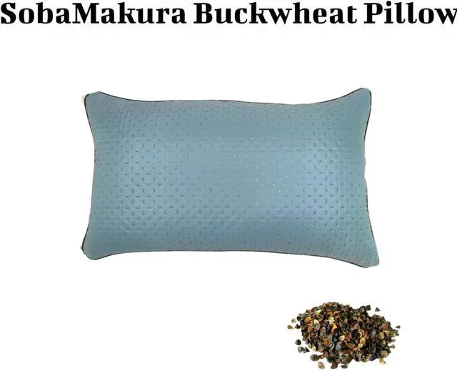 Alt view image 4 of 5 - SobaMakura Buckwheat Pillow - The Original SobaMakura Buckwheat Pillow - Blue