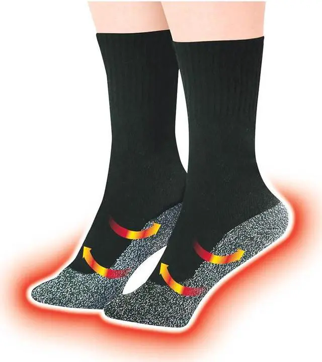 Alt view image 3 of 4 - Cozy Toes High-Heat Thermal Winter Socks - Black - Small/Medium