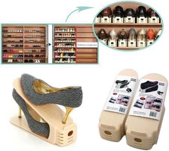 Alt view image 3 of 4 - Shoe Double Decker - Efficient Space-Saving Organizer-  Small - 2 Pack