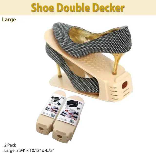 Alt view image 3 of 3 - Shoe Double Decker - Efficient Space-Saving Organizer-  Large - 2 Pack