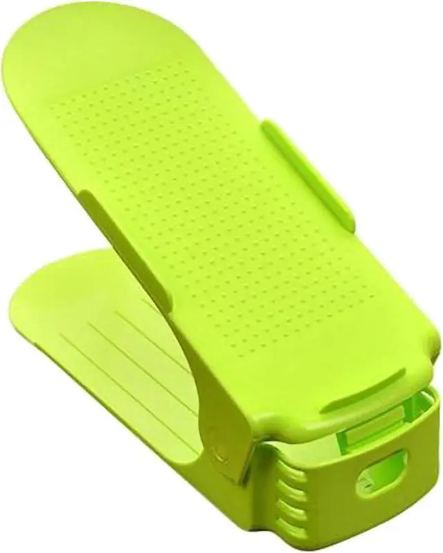 Alt view image 2 of 3 - Shoe Double Decker - Efficient Space-Saving Organizer- Green - 4 Pack