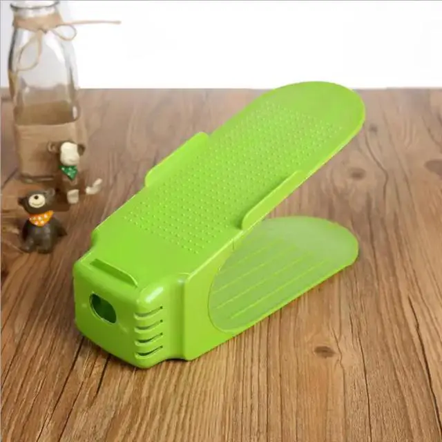 Alt view image 3 of 6 - Shoe Double Decker - Efficient Space-Saving Organizer- Green