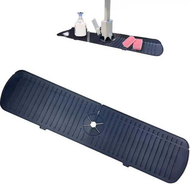 Alt view image 2 of 5 - Kitchen Sink Splash Guard - Black -Large  (24.01" x 5.7")