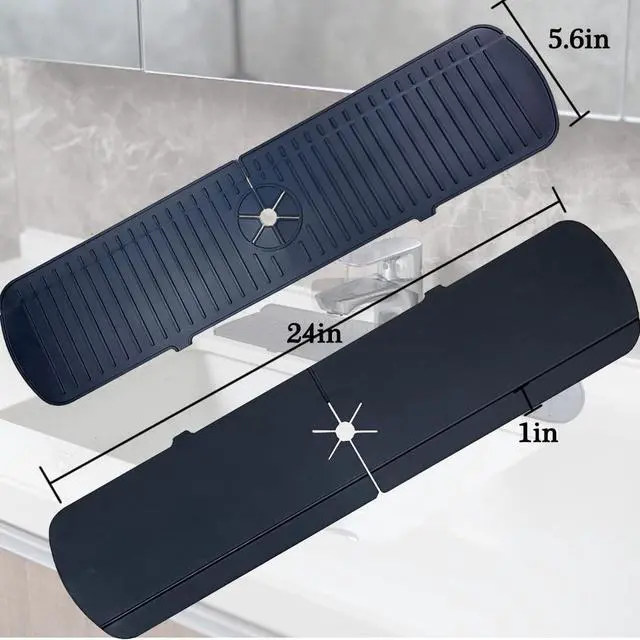 Alt view image 4 of 5 - Kitchen Sink Splash Guard - Black -Large  (24.01" x 5.7")