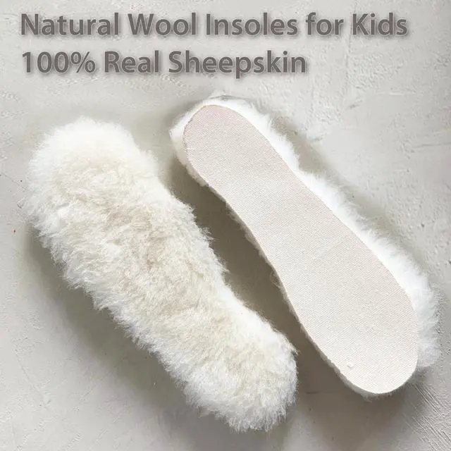 Alt view image 2 of 5 - Natural Wool Insoles for Kids-100% Real Sheepskin- Adjustable