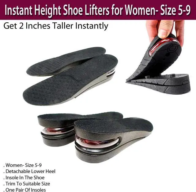 Alt view image 4 of 5 - Instant Height Shoe Lifters for Women- Size 5-9