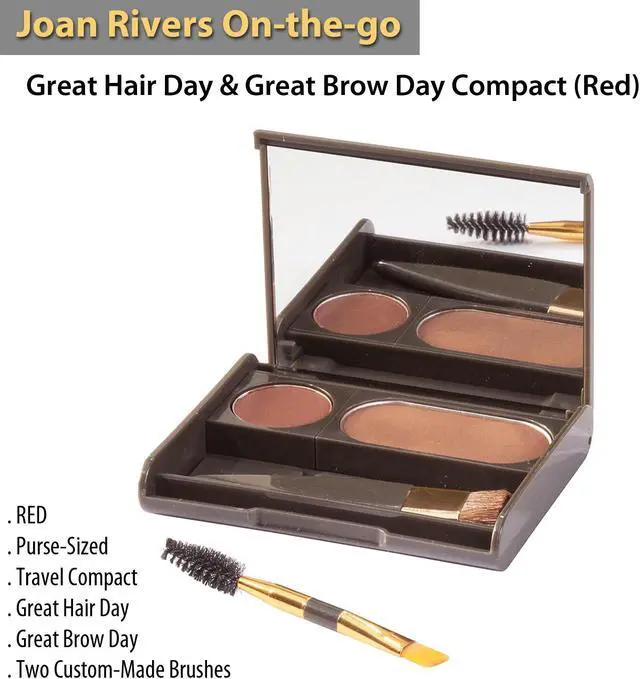 Alt view image 4 of 5 - Joan Rivers On-the-go Great Hair Day & Great Brow Day Compact (Red)