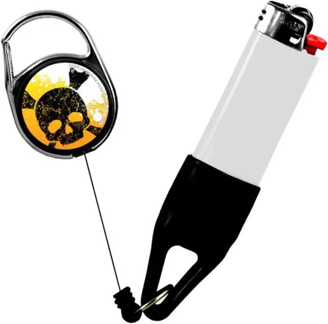 Alt view image 2 of 4 - Lighter Leash Retractable Lighter Holder -Skull Series - Standard Size (1)