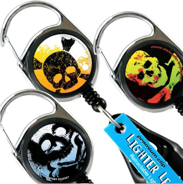 Alt view image 4 of 4 - Lighter Leash Retractable Lighter Holder -Skull Series - Standard Size (1)