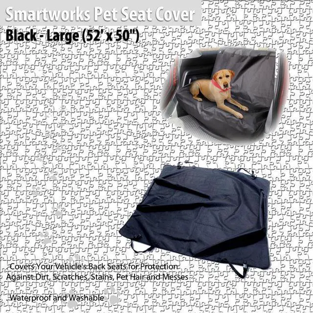 Alt view image 7 of 7 - Smartworks Pet Seat Cover - Black - Large (52' x 50")
