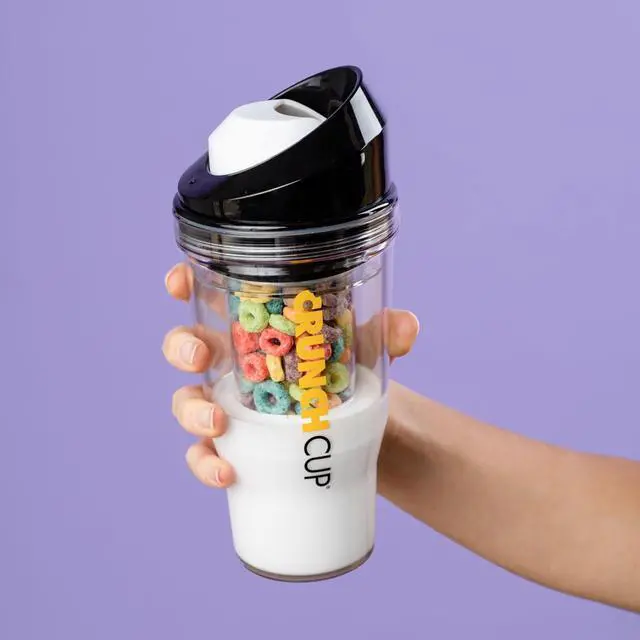 Alt view image 3 of 4 - The CrunchCup XL - A Portable Cereal Cup  -  Black