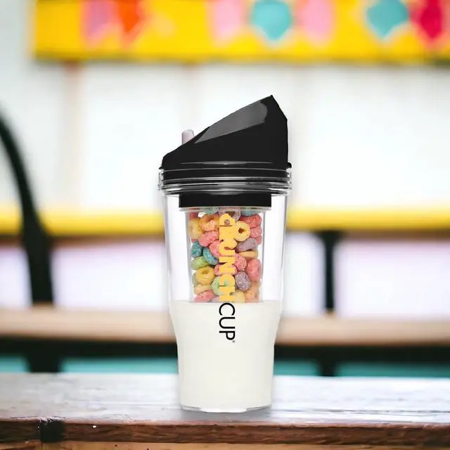 Alt view image 2 of 4 - The CrunchCup XL - A Portable Cereal Cup  -  Black