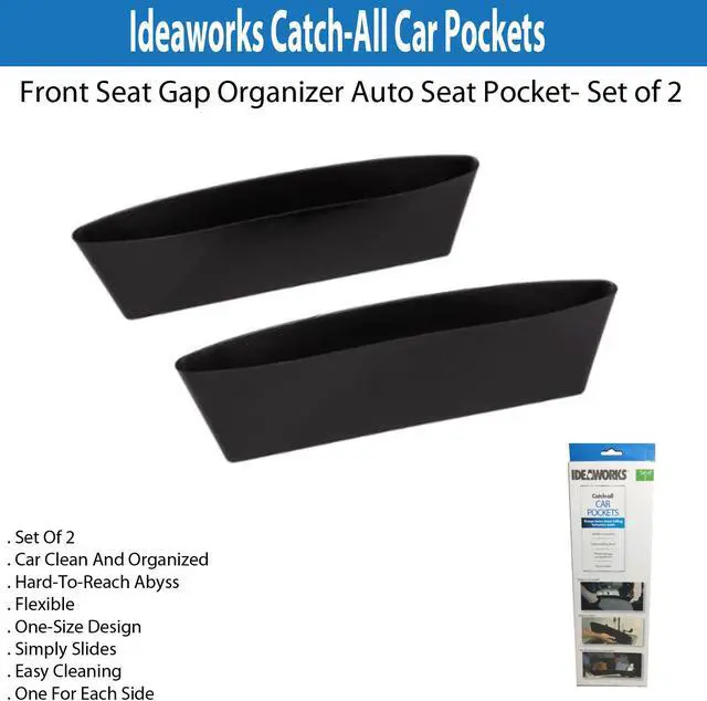 Alt view image 4 of 4 - IdeaWorks - Catch All Car Pockets, Plastic, 14 1/2" L x 2 1/4" W, Set of 2