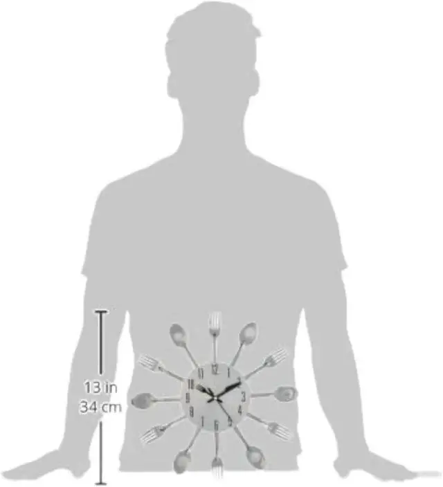 Alt view image 4 of 8 - Kitchen Decor Spoon Fork Clock, Silver, 1 Each