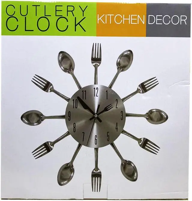Alt view image 7 of 8 - Kitchen Decor Spoon Fork Clock, Silver, 1 Each