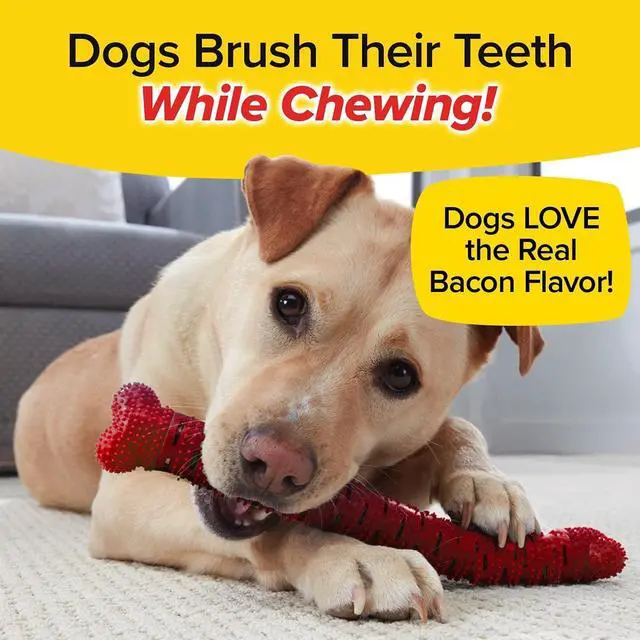 Alt view image 2 of 4 - BrushBone - Dog Toothbrush Bone - Bacon Bonanza - 6 Pack