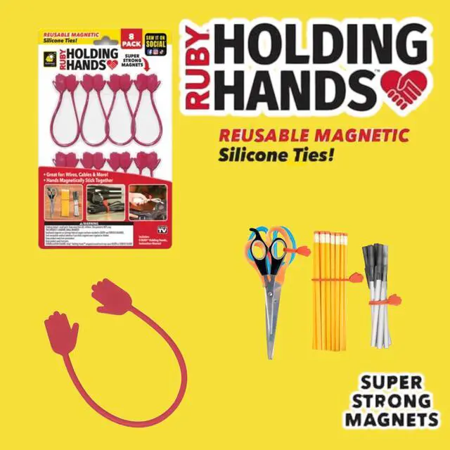 Alt view image 3 of 3 - Ruby Holding Hands - Magnetic Silicone Ties