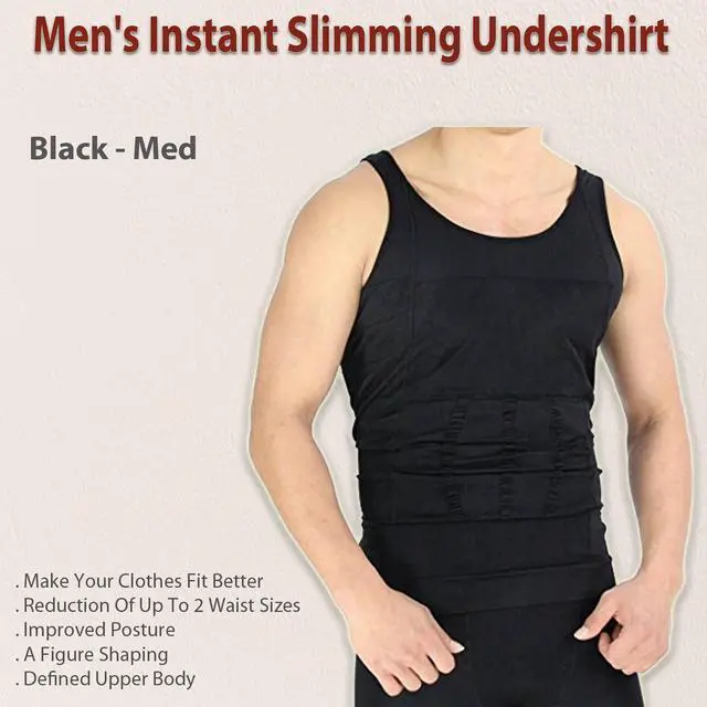 Alt view image 4 of 4 - Men's Instant Slimming Undershirt - Black - Med