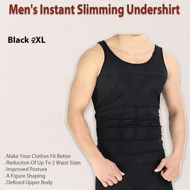 Alt view image 4 of 4 - Men's Instant Slimming Undershirt - Black - XXL