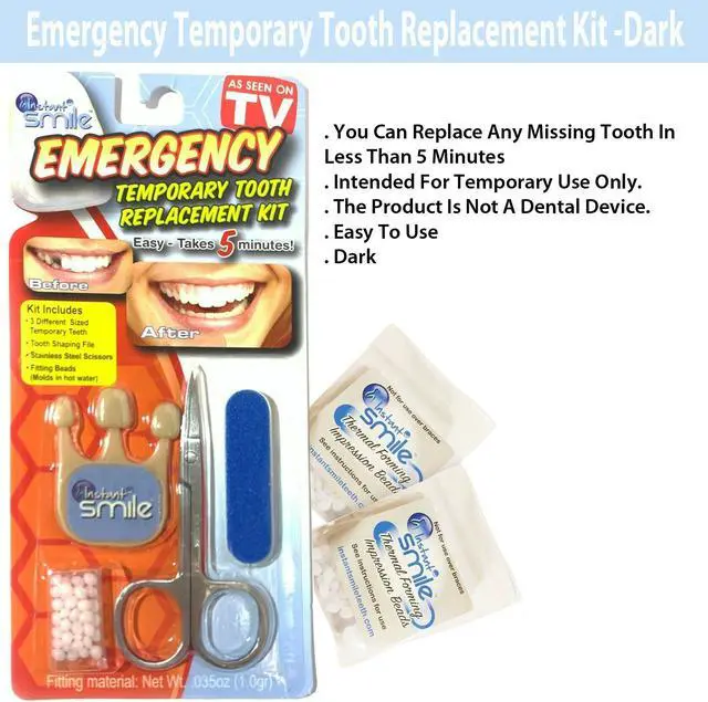 Alt view image 4 of 4 - Instant Smile Emergency Temporary Tooth Replacement Kit -Dark