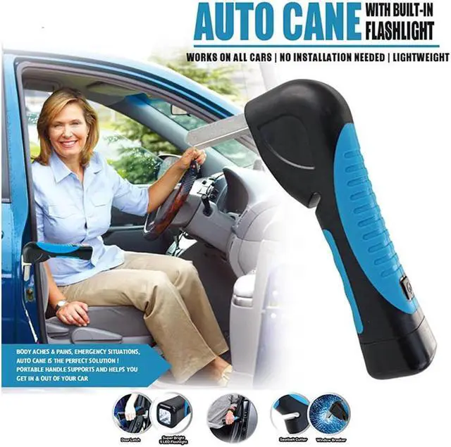 Alt view image 4 of 4 - Auto Cane Portable Car Cane Non Slip Grip Built in Flashlight- 3 In 1