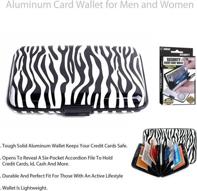 Alt view image 4 of 4 - Aluminum Card Wallet - Unique and Durable - Zebra