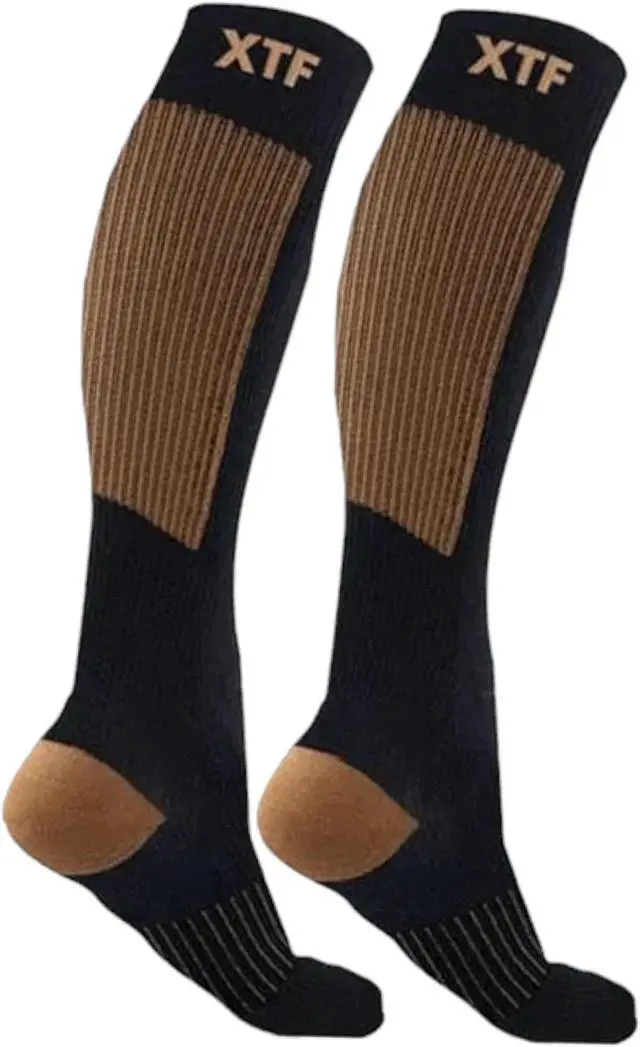Main image of Copper Flux Anti-Fatigue Knee-High Compression Socks - Black -S/M