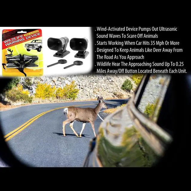 Alt view image 3 of 5 - Ultrasonic Wildlife Warning Whistles  2-Pack for Cars & Motorcycles