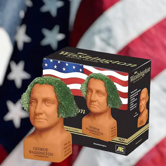 Alt view image 5 of 5 - Chia George Washington Decorative Planter