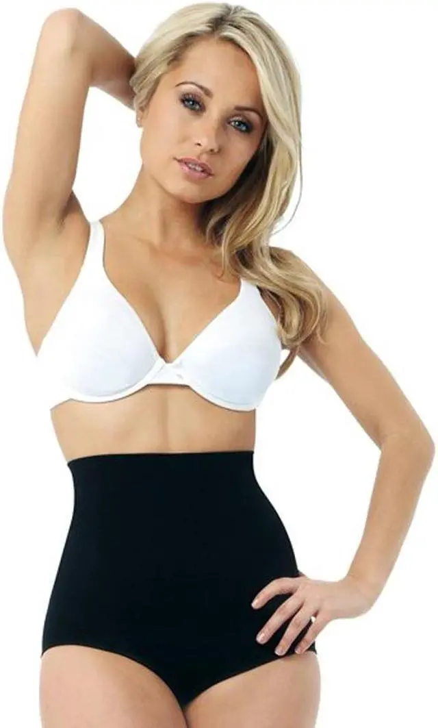 Main image of Belvia Comfia Tummy Control Shaping Briefs - Black/Nude 2-Pack (Small)