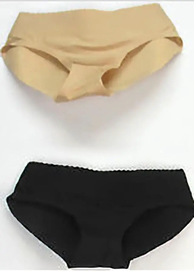 Alt view image 3 of 4 - Belvia Comfia Tummy Control Shaping Briefs - Black/Nude 2-Pack (Small)