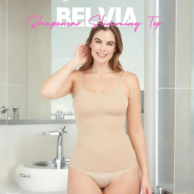 Alt view image 4 of 4 - Belvia Shapewear Slimming Top (Nude) Small