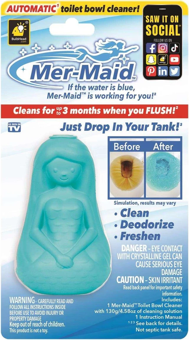 Alt view image 7 of 7 - Mer-Maid Automatic Toilet Bowl Cleaner, 3 Pack