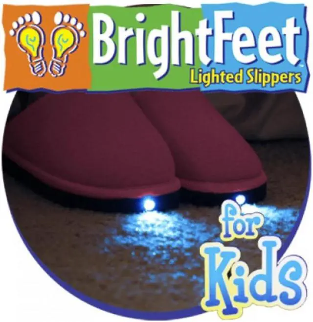 Alt view image 4 of 4 - Bright Feet Lighted Slippers- Childrens- Pink (Small 10-11)