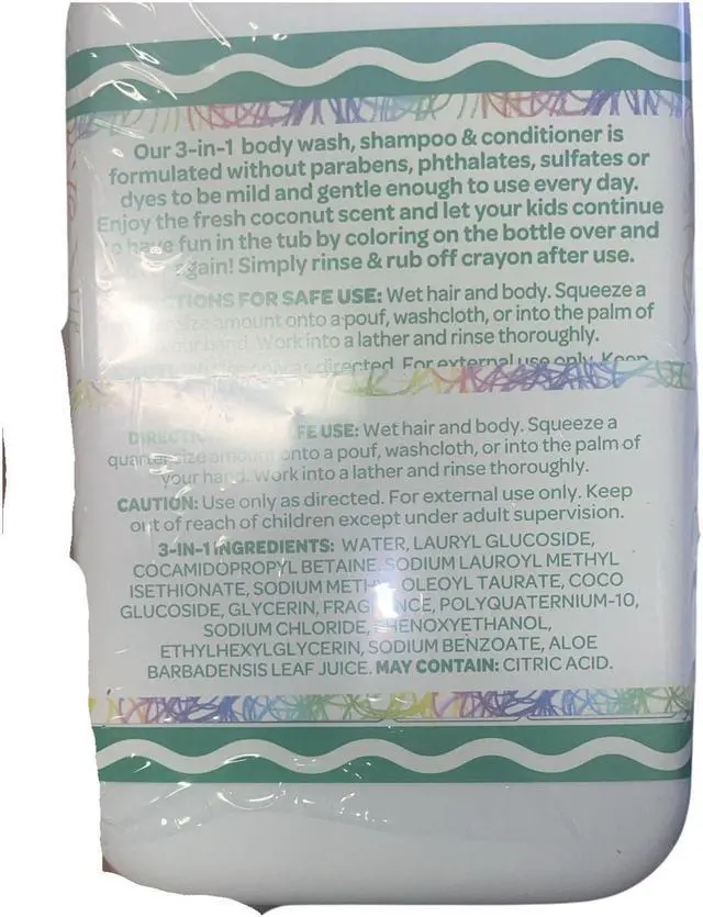 Alt view image 6 of 6 - 3-N-1 Color Your Own Body Wash, Shampoo & Conditioner Coconut Scent 14 fl.oz