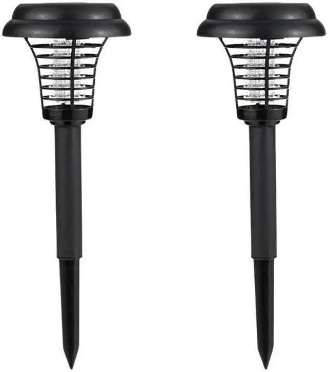 Main image of Solar-Powered LED Light with UV Bug Zapper - Pack of 2