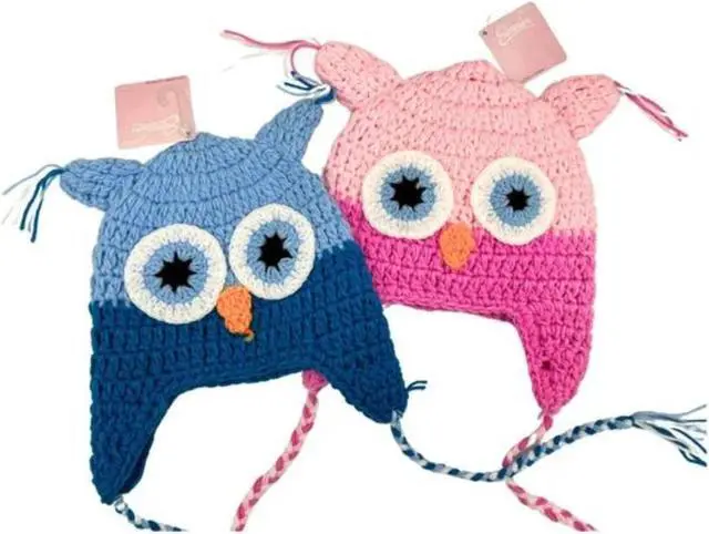 Alt view image 2 of 3 - Crochet Owl Hat - Pink