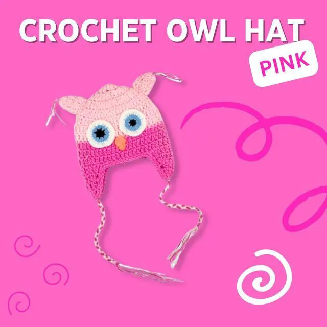 Alt view image 3 of 3 - Crochet Owl Hat - Pink