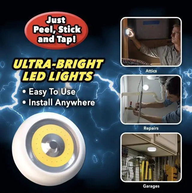 Alt view image 3 of 7 - Atomic Beam Tap Lights - 6 Pack