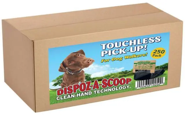 Alt view image 3 of 5 - HealthPro Dispoz-A-Scoop No Touch Mess Odor Sanitary Dog Poop Scoopers 250 Pack