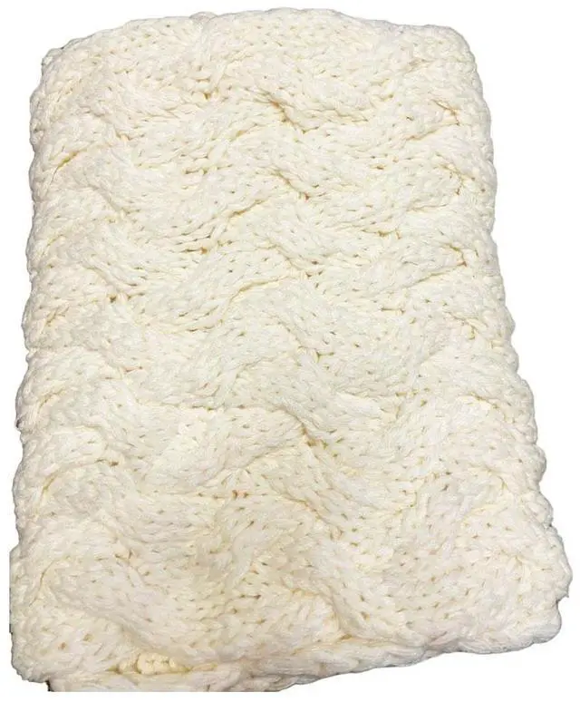 Main image of Twist Infinity Scarf (Ivory) - Luxurious Cable Knit Design for Ultimate Warmth